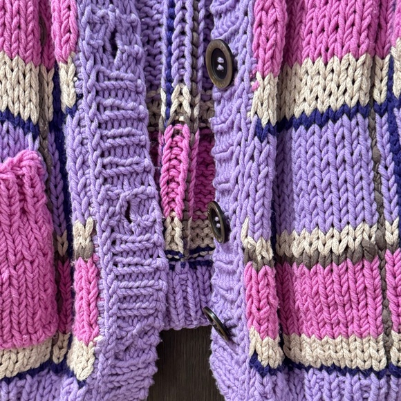 Natasha Zinko Pink and Purple Knit Cardigan - Picture 2 of 8